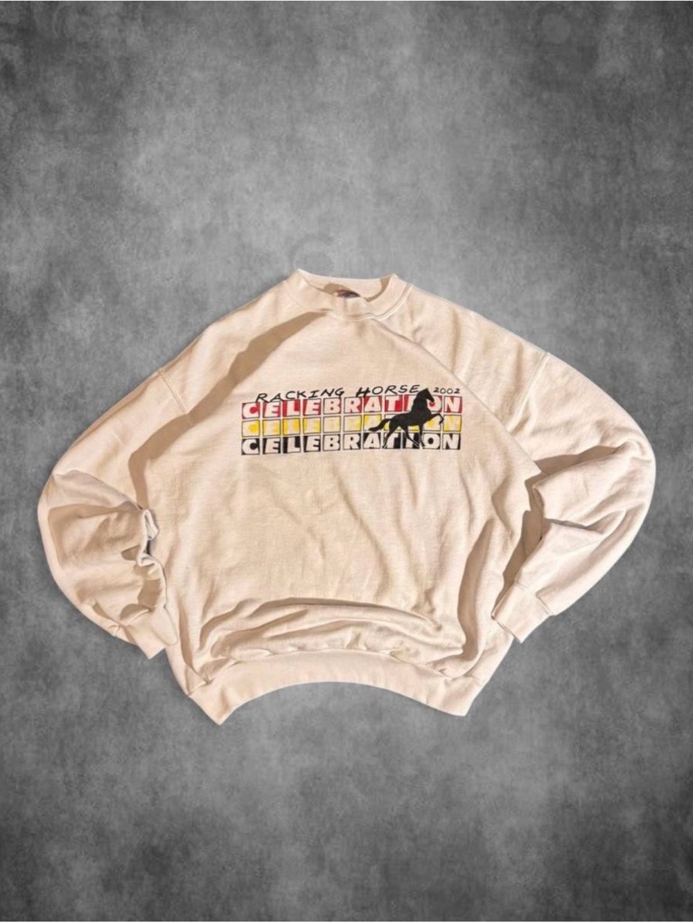 White vintage 2002 Racking Horse Celebration sweatshirt